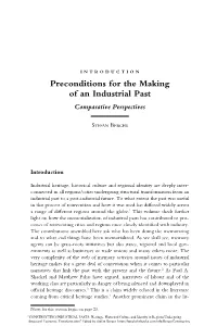 Introduction: Preconditions for the Making of an Industrial Past