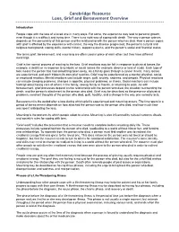 Loss, Grief and Bereavement Overview