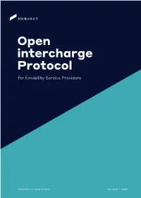 OICP Version 2.2 for Emobility Service Providers V002