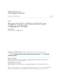 Penguins Can't Fly and Women Don't Count: Language and Thought Janet M
