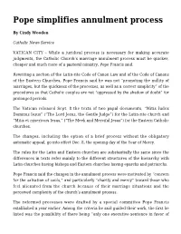 Pope Simplifies Annulment Process