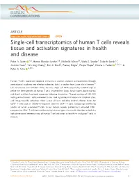 Single-Cell Transcriptomics of Human T Cells Reveals Tissue and Activation Signatures in Health and Disease