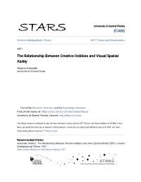 The Relationship Between Creative Hobbies and Visual Spatial Ability