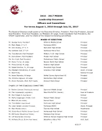 2017 MSSAA Leadership Document Officers and Committees for Terms