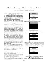 Checksum Coverage and Delivery of Errored Content