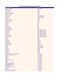 List of Applications Updated in ARL #2522