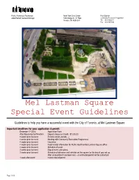 Mel Lastman Square Special Event Guidelines