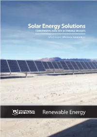 Solar Energy Solutions TRANSFORMING DATA INTO ACTIONABLE INSIGHTS