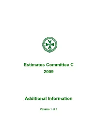 Estimates Committee C 2009 Additional Information