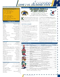 Game 2 Vs. Delaware State