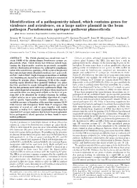 Identification of a Pathogenicity Island, Which Contains Genes For