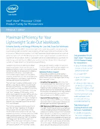 Intel Atom® Processor C2000 Product Family for Microservers