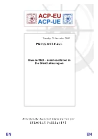 Kivu Conflict – Avoid Escalation in the Great Lakes Region
