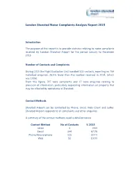 London Stansted Noise Complaints Analysis Report 2015