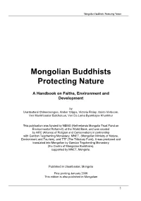 Mongolian Buddhists Protecting Nature