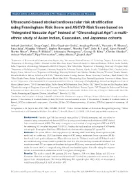 Ultrasound-Based Stroke/Cardiovascular Risk Stratification Using Framingham Risk Score and ASCVD Risk Score Based On