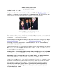 We Have Been on a Long Journey but It Was a Great Occasion' Published: Saturday, July 1, 2000