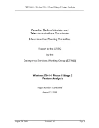 Wireless E9-1-1 Phase II Stage 2 Feature Analysis ______