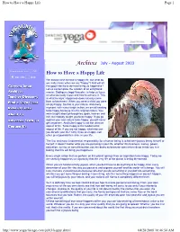 How to Have a Happy Life Page 1