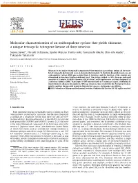Molecular Characterization of an Oxidosqualene Cyclase That Yields Shionone, a Unique Tetracyclic Triterpene Ketone of Aster