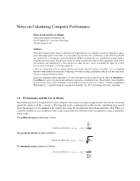 Notes on Calculating Computer Performance