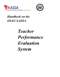 Teacher Performance Evaluation System
