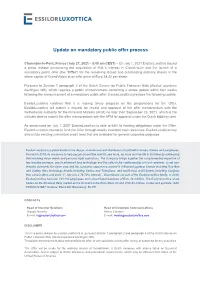 Update on Mandatory Public Offer Process