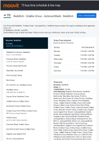 70 Bus Time Schedule & Line Route