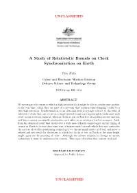A Study of Relativistic Bounds on Clock Synchronisation on Earth