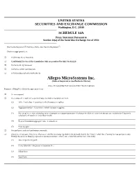 Allegro Microsystems Inc. (Name of Registrant As Specified in Its Charter)