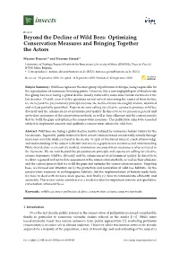 Beyond the Decline of Wild Bees: Optimizing Conservation Measures and Bringing Together the Actors