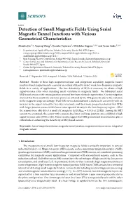 Detection of Small Magnetic Fields Using Serial Magnetic Tunnel Junctions with Various Geometrical Characteristics