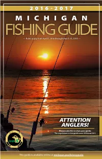 FISHING GUIDE — Rules Apply from April 1, 2016 Through March 31, 2018 —