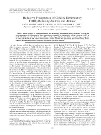 Reductive Precipitation of Gold by Dissimilatory Fe(III)-Reducing Bacteria and Archaea