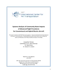 Systems Analysis of Community Noise Impacts of Advanced Flight Procedures for Conventional and Hybrid Electric Aircraft