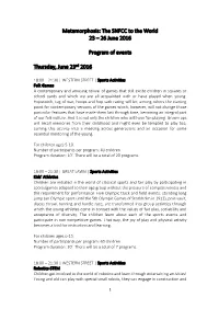 The SNFCC to the World 23 – 26 June 2016 Program of Events Thursday
