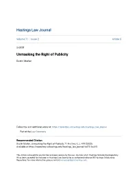 Unmasking the Right of Publicity