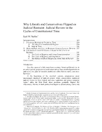 Why Liberals and Conservatives Flipped on Judicial Restraint: Judicial Review in the Cycles of Constitutional Time