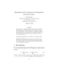 Expression and Computation of Generalized Stirling Numbers