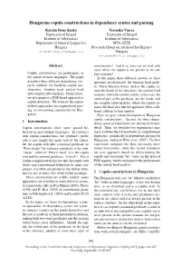 Hungarian Copula Constructions in Dependency Syntax and Parsing