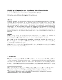 Models in Collaborative and Distributed Digital Investigation in the World of Ubiquitous Computing and Communication Systems