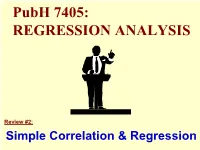 Pubh 7405: REGRESSION ANALYSIS