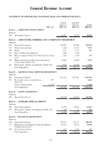 Statement of Expenditure Analysis by Head and Subhead for 2011-12