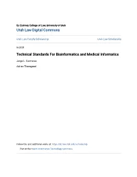 Technical Standards for Bioinformatics and Medical Informatics