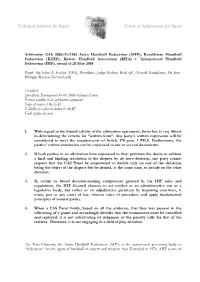 1483 Asian Handball Federation (AHF), Kazakhstan Handball Federation (Kzhf), Kuwait Handball Association (KHA) V