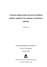A Domain Based Protein Structural Modelling Platform Applied in the Analysis of Alternative