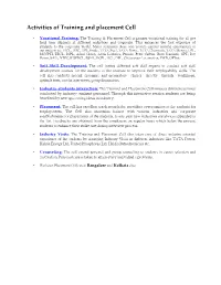 Activities of Training and Placement Cell