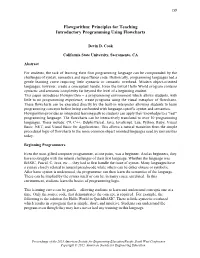 Flowgorithm: Principles for Teaching Introductory Programming Using Flowcharts