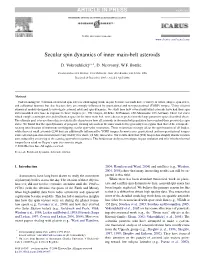 Secular Spin Dynamics of Inner Main-Belt Asteroids
