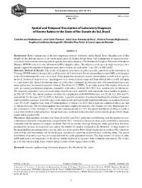 Spatial and Temporal Description of Laboratory Diagnosis of Bovine Rabies in the State of Rio Grande Do Sul, Brazil